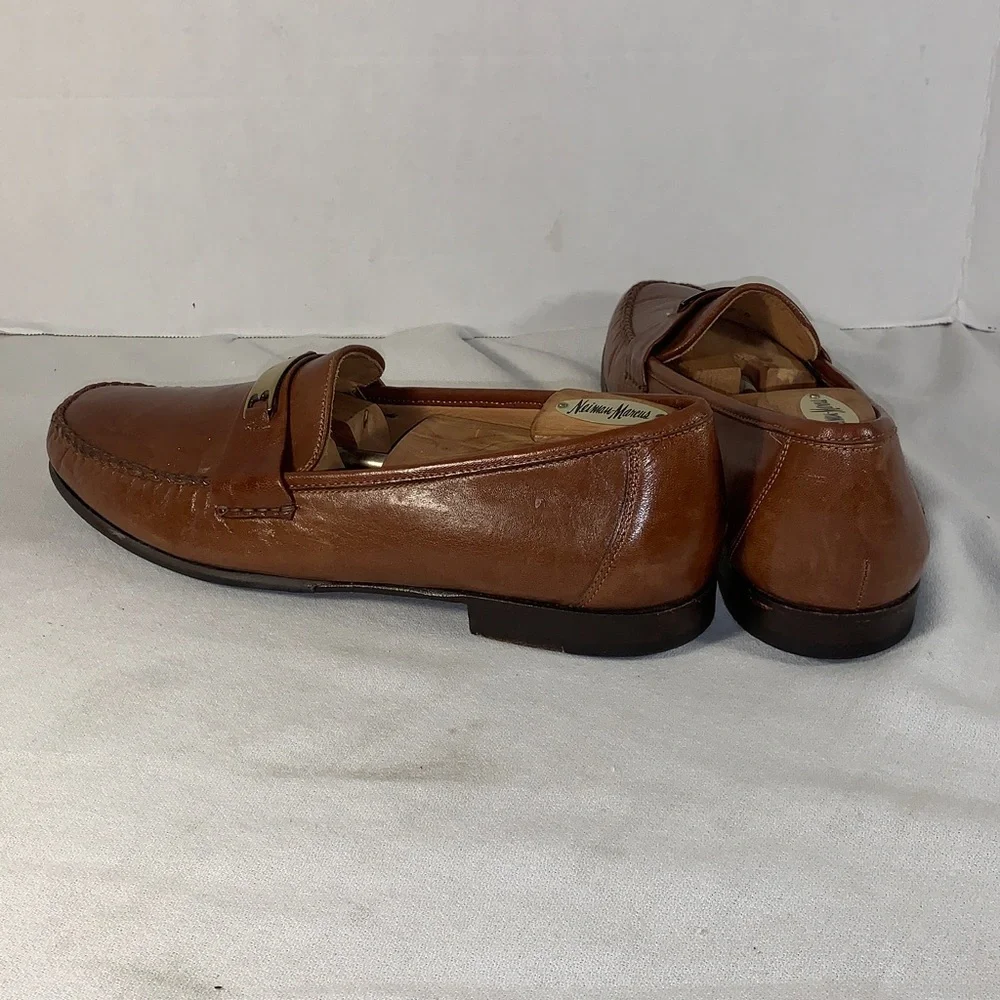 Bally Men's Brown Leather Slip-On Loafers with Gold Accent